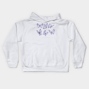 Snowy cold silver butterfly sticker pack Kids Hoodie